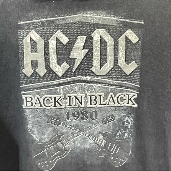 2007 Retro AC DC 1980 Back in BLACK HOODIE size Large - Picture 6 of 10